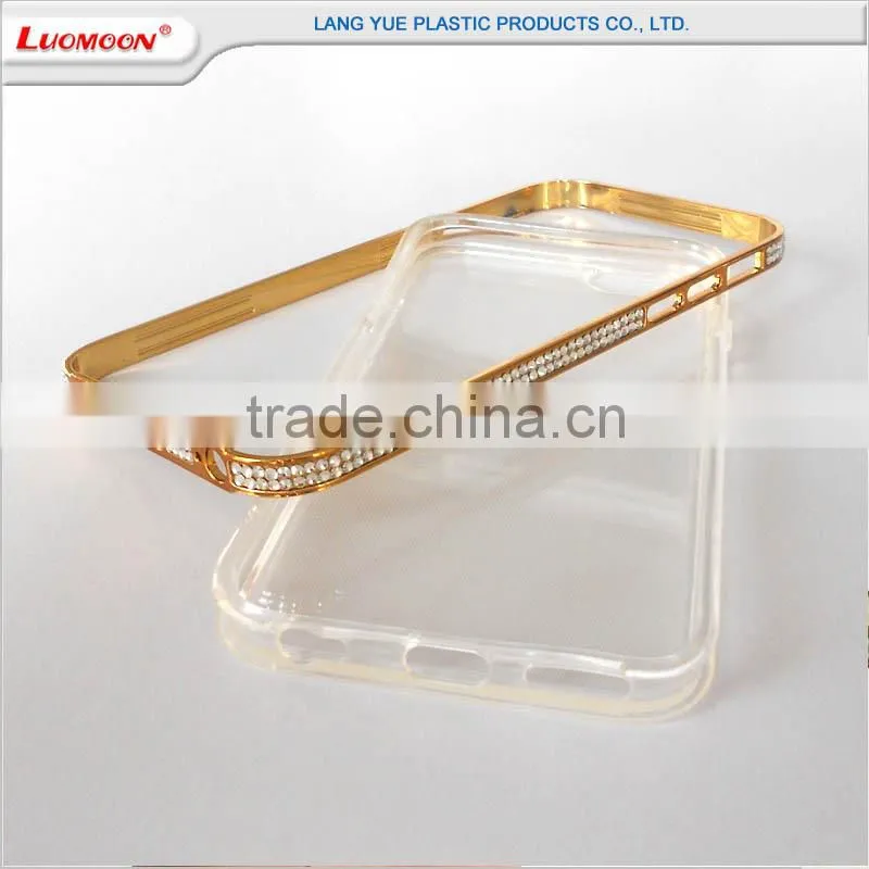 TPU back + PC frame diamond covers for iphone6, for iphone 6 case clear