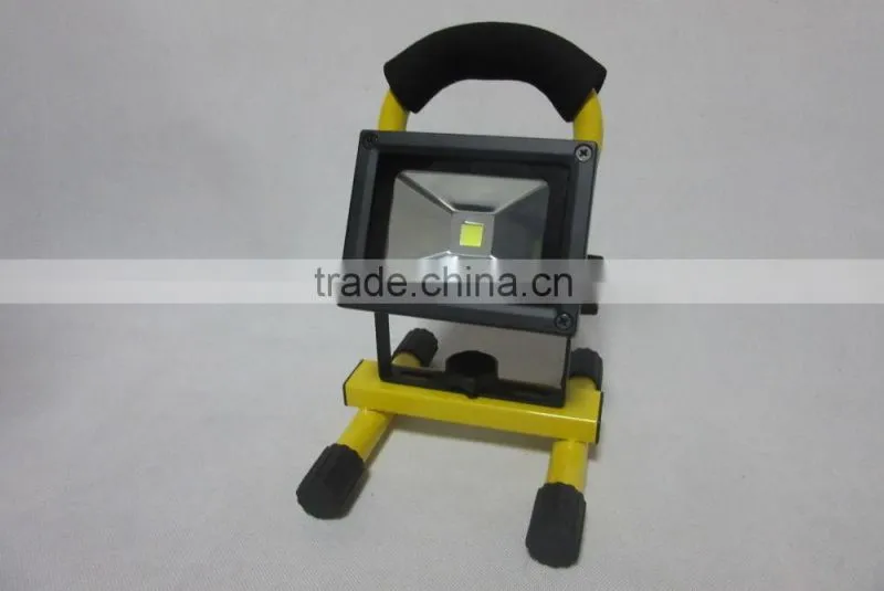 990lm cordless portable 10w rechargeable led flood light with adapter