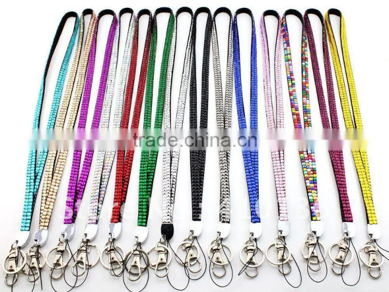 Hot selling diamond cheap rhinestone lanyard with id badge holder