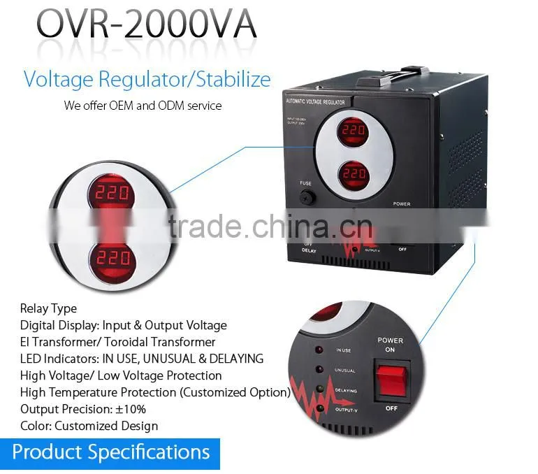 OVR-2000VA new design single phase digital voltage stabilizer for home appliance