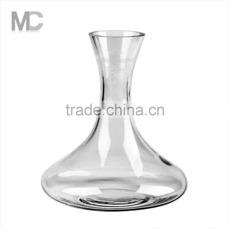 Hot Sale Hand Blown Single Clear Glass Bulk Wine Decanter