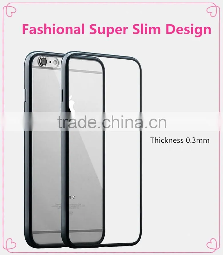 supply all kinds of colorful frame with back clear cover cellphone tpu case for iphone 6S