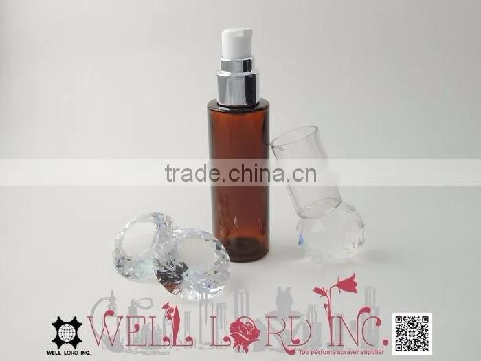 55ml special amber clear PET bottle with lotion pump