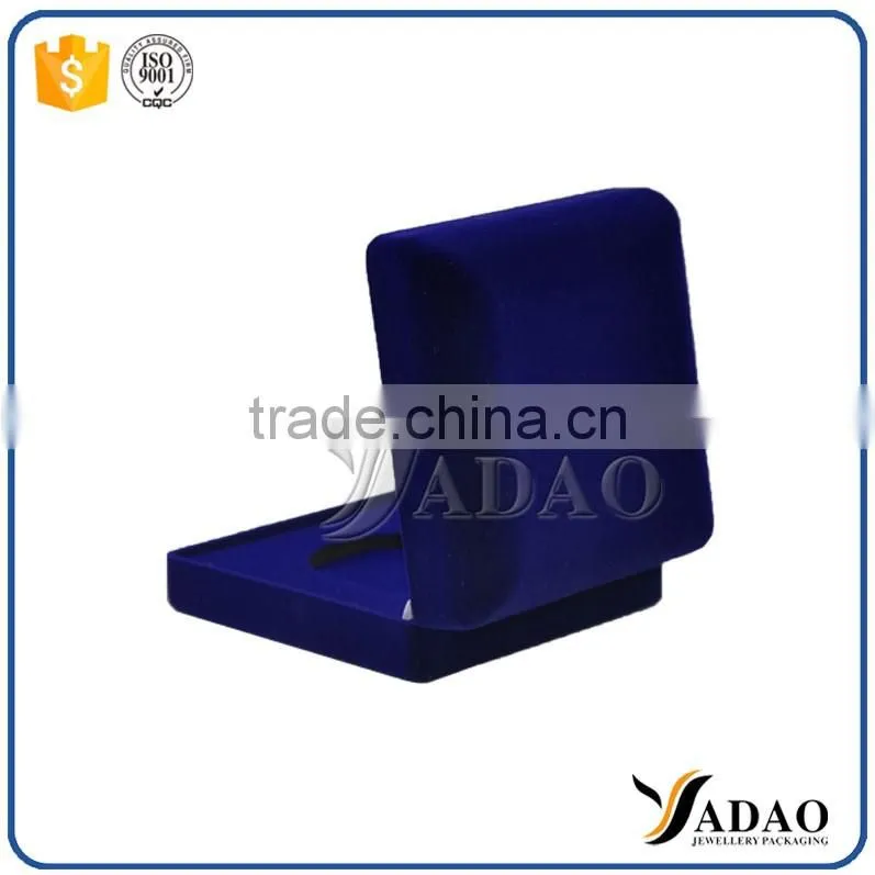 New design Top quality blue flocking jewellery pendant box