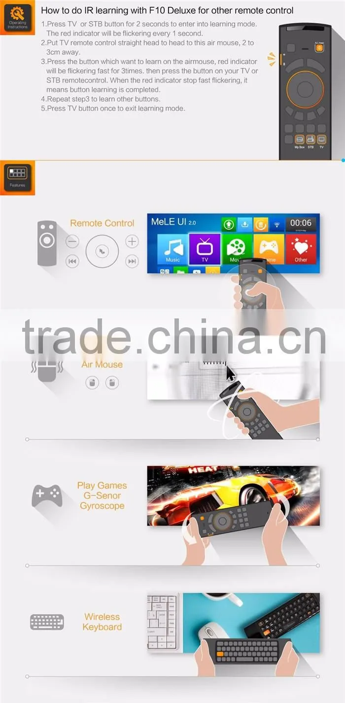 Flying Mouse Mele F10 Air Mouse And Keyboard Remote Controller