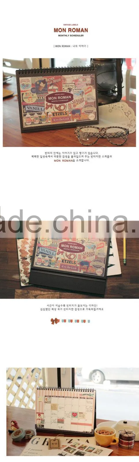 wholesale custom Creative Triangle Desk Calendar With Cute Design