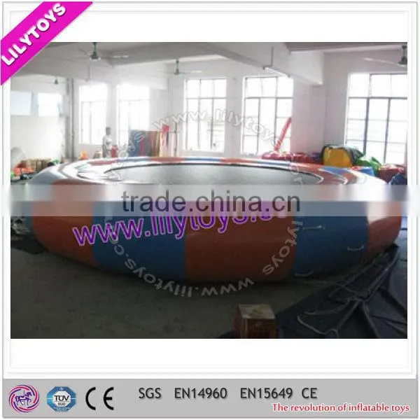 Newest 0.9mm PVC Inflatable Water Trampoline, Cheap inflatable water toys