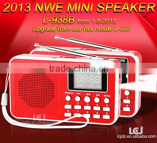 2015 mini creative speaker with fm radio and mp3 player