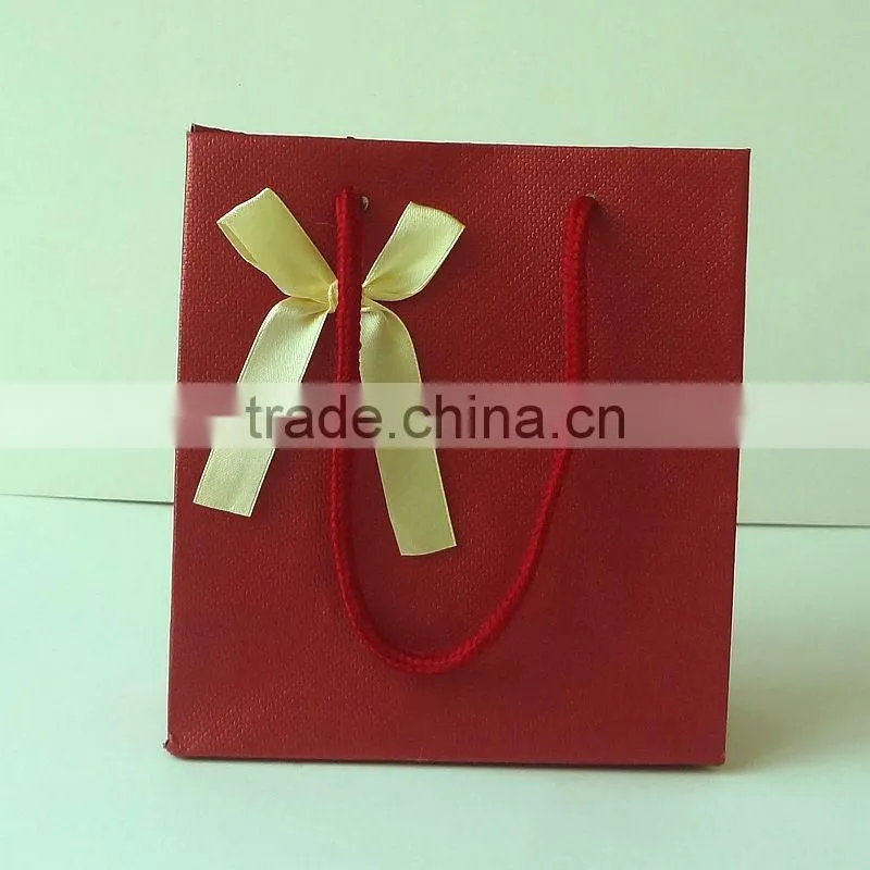drawstring handle wine red classic ribbon tie gift bags wholesale