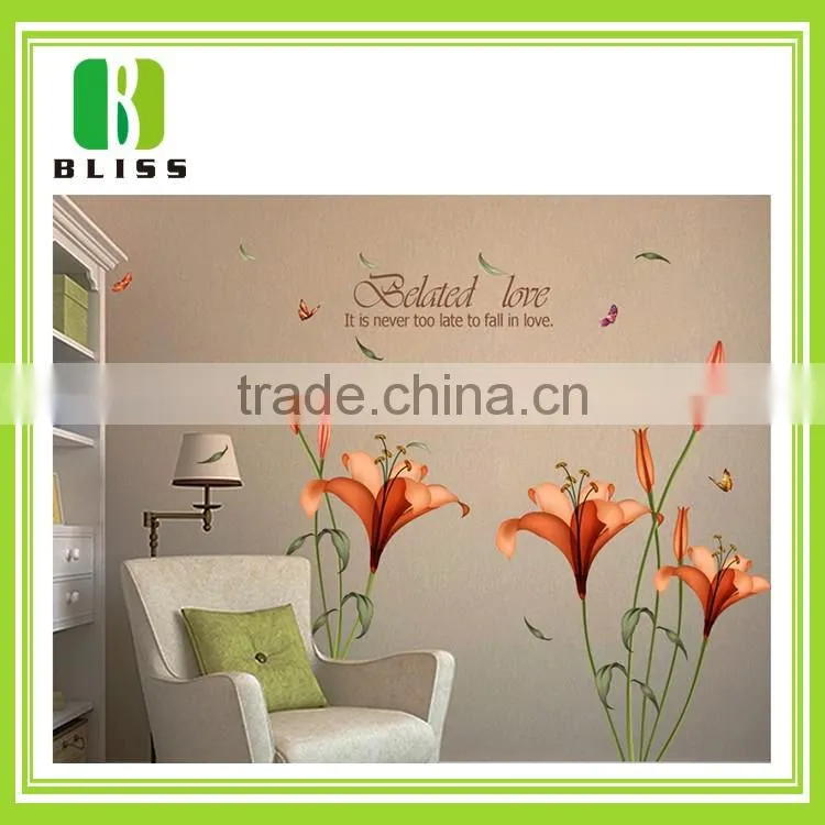 Custom decorative epoxy high quality room decor flower design wall 3d floor sticker