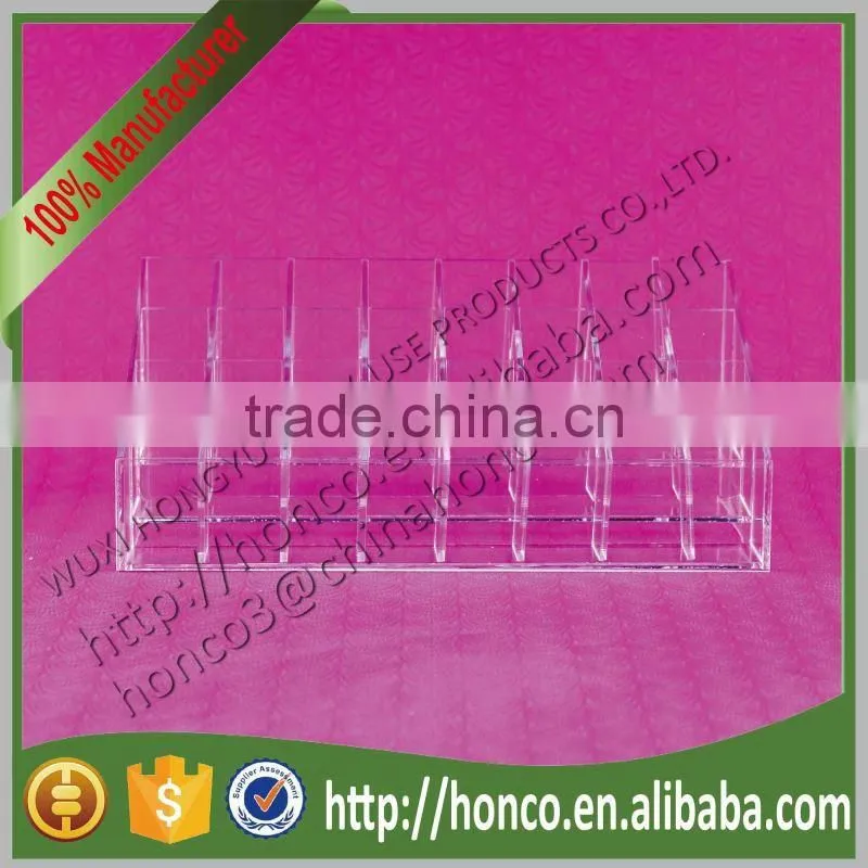 Newest Clear Colour 4 Tiers 32 Bins Acrylic Display Rack for Lipstick Cosmetics
