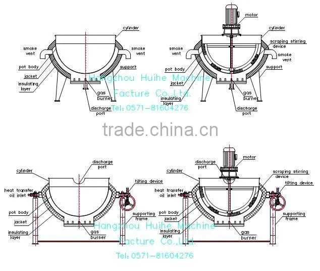 industrial food processing stainless steel cooking pot