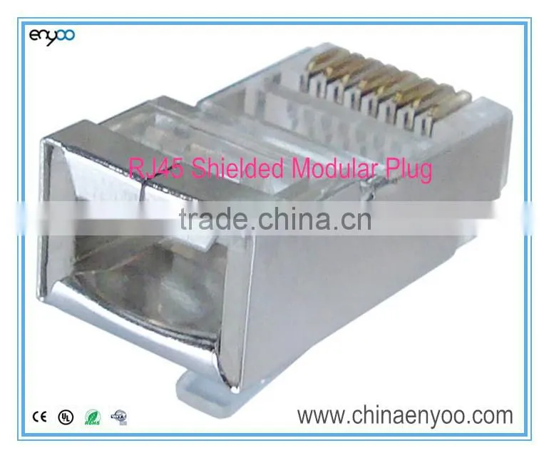 Cat6 Shielded RJ45 Modular Plugs/Connectors for Solid and stranded Wire