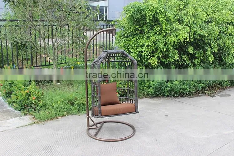 2016 Garden Furniture Bird Cage Shape Wicker Hanging Chair