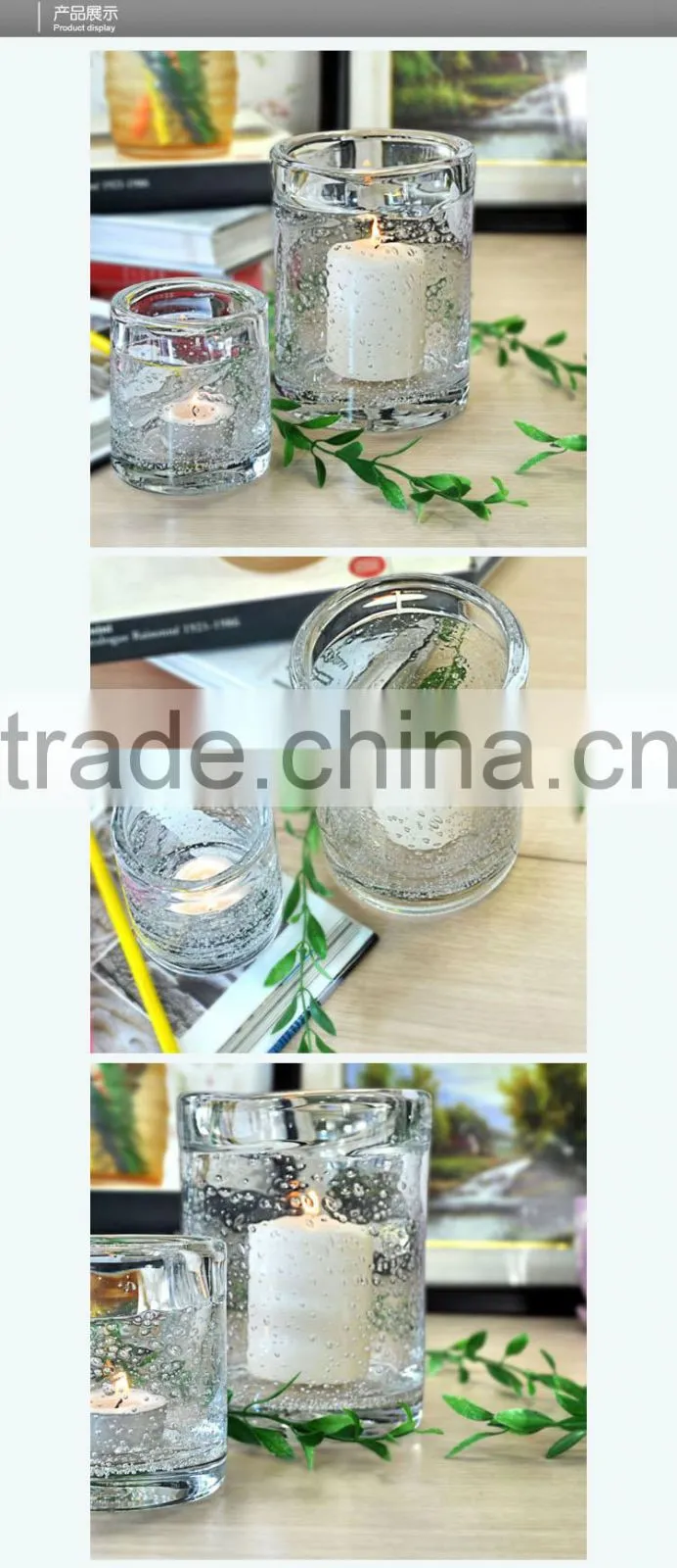 bubble style tea light glass candle shade; hand blown candle glass jar shade