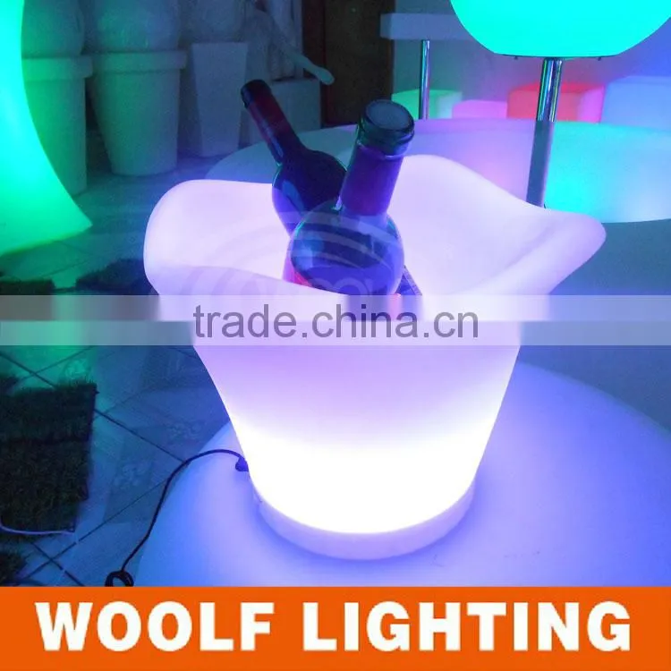 commercial led illuminated plastic champagne ice bucket