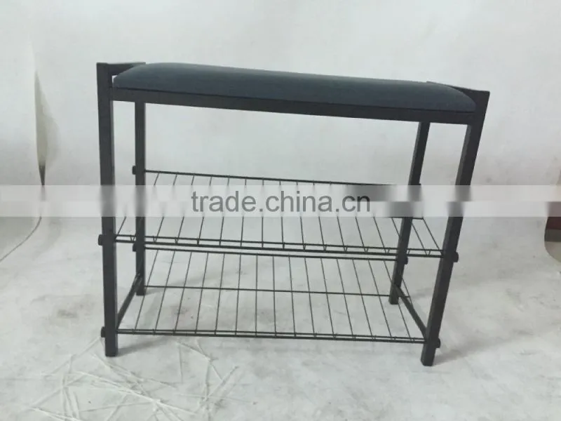 shoes rack bench with wire shoes storage
