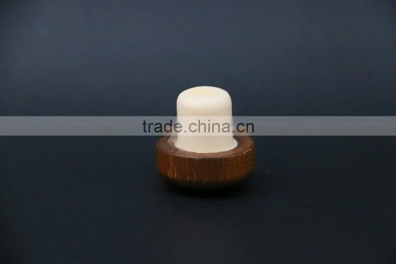Custom wooden top with synthestic cork wood cork stopper