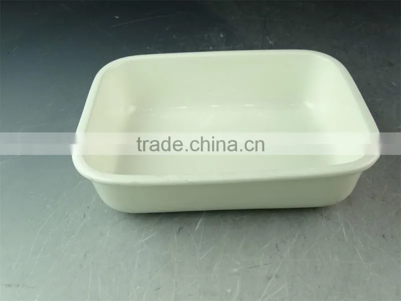 Hot Wholesale rectangle shape glazed ceramic bake plate for daily use stock