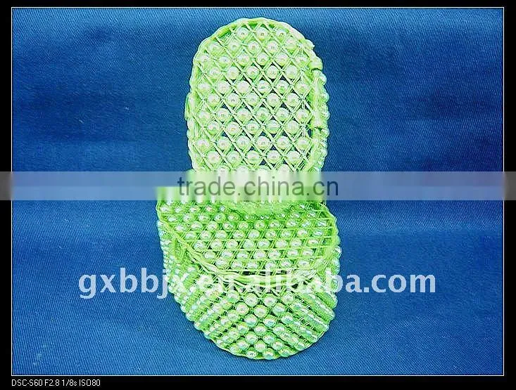 Green pearl wire foldable kids storage box set with lid