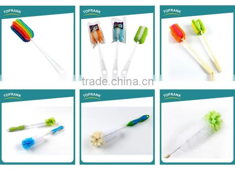 Toprank Super Cleaning Ability Baby Bottle Brush Plastic Hand Cleaning Scrubber Brush Small Milk Bottle Brush