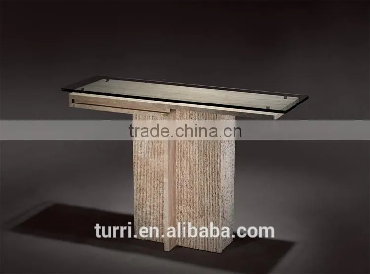 long narrow glass marble console table KD-220F