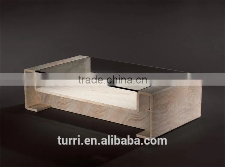 Italian Style travertine glass top Home coffee table