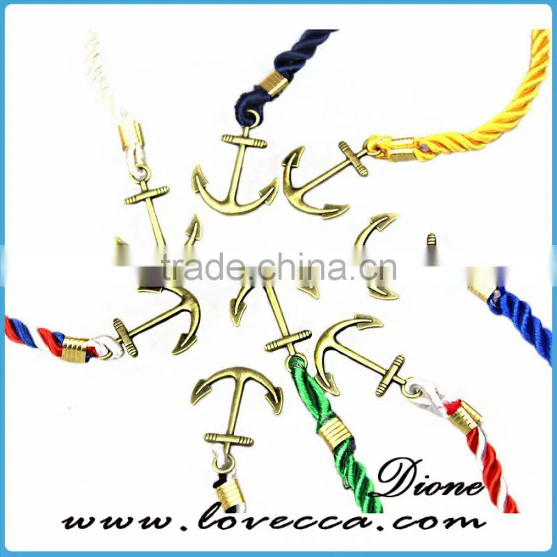 High end market bracelet woman popular pendant leather anchor bracelet