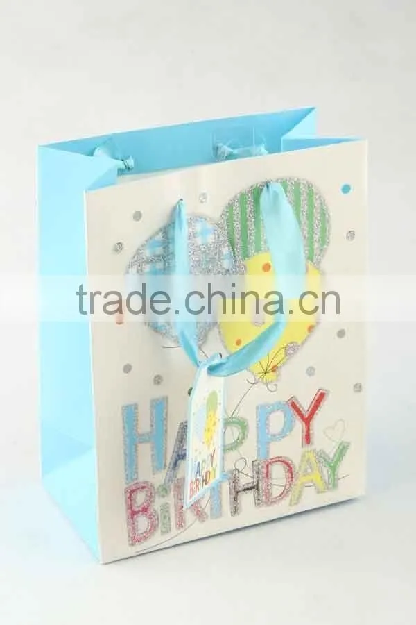 Printed Foldable Gift Bag With Balloon Pattern/ Shopping Paper Bag