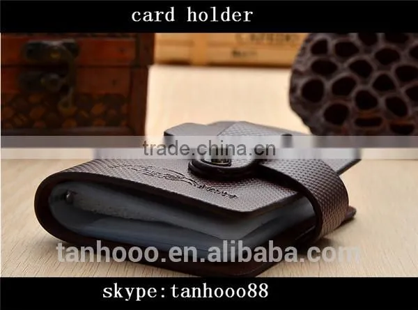 OEM promotional unique gift leather credit card holders ,fashion&foldable&square wholesale leather gift card holders