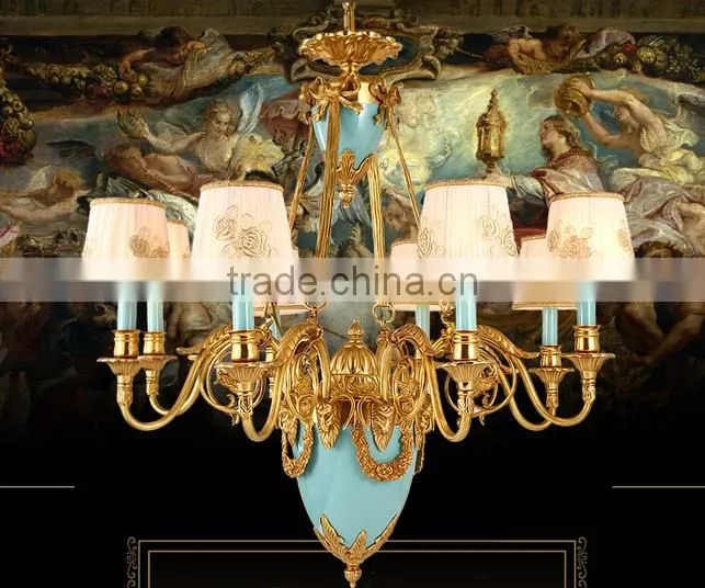 New Arrival Classic European Baroque Style Antique Golden Brass Pendant Light, Chandelier for Bedroom BF12-05254h