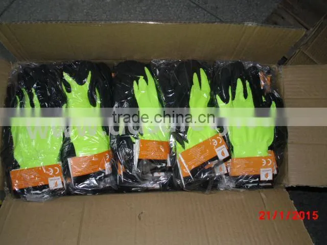 DDSAFETY Hot Sale In 2016 Red Nylon With Grey Latex Gloves