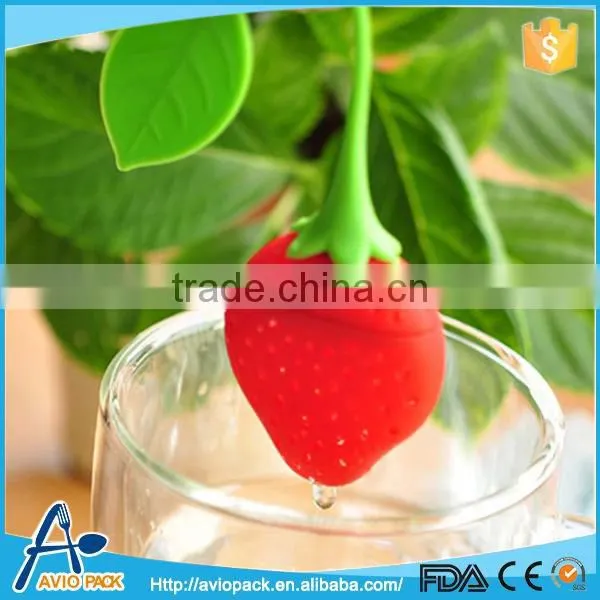 Non-toxic silicone tea infuser in strawberry shape