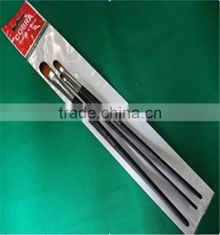 972 Nails Round Black Wooden Handle Golden Artist Brush