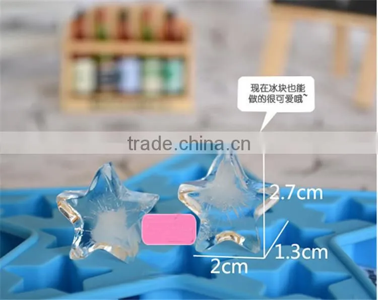 novelty red silicone ice mold with five star shape