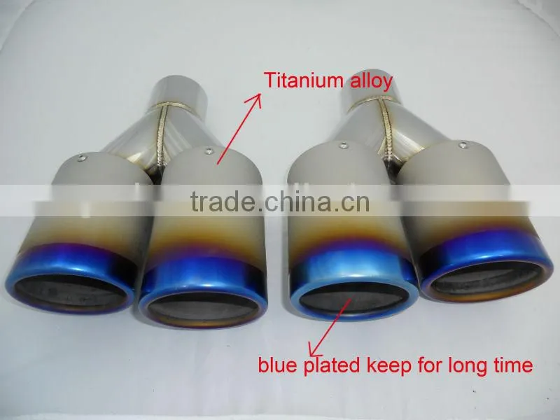 exhaust muffler dual tips in Titanium alloy