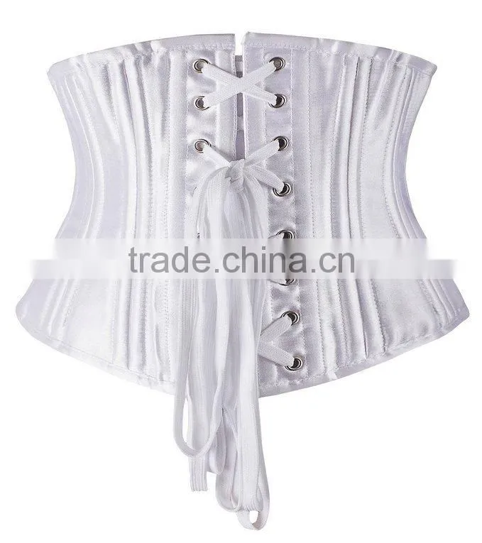 Women short double steel boned Waist slimming Satin waist trainer