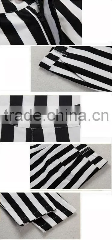 women striped pants fashion women skinny pants black white