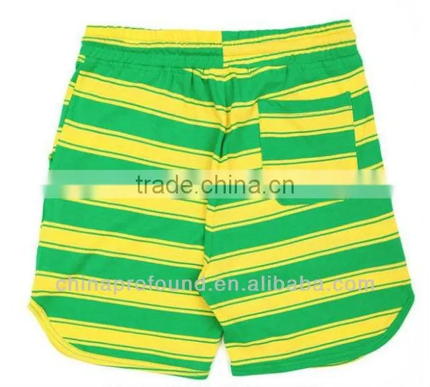 Fashion design summer cool plus size men striped shorts China supplier