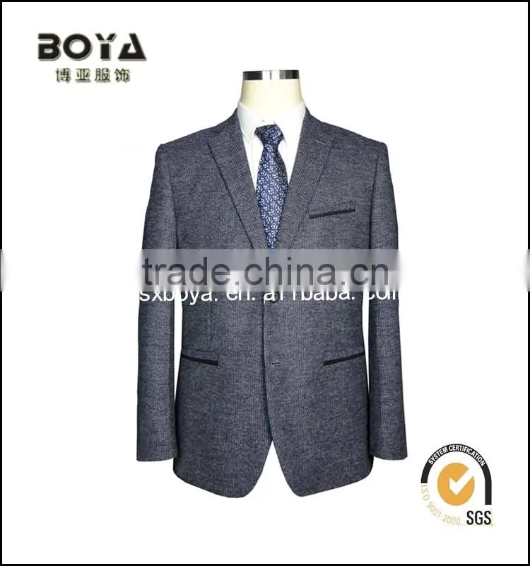 2015 hot sale mens blazer with two placket resin buttons