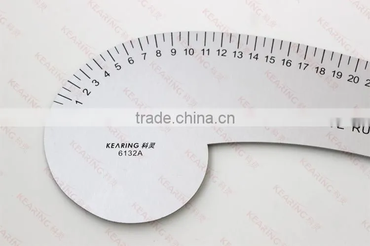 Kearing 32cm Luxury Metal Very Form Rulers for Fashion Designing Aluminum Rulers# 6132A