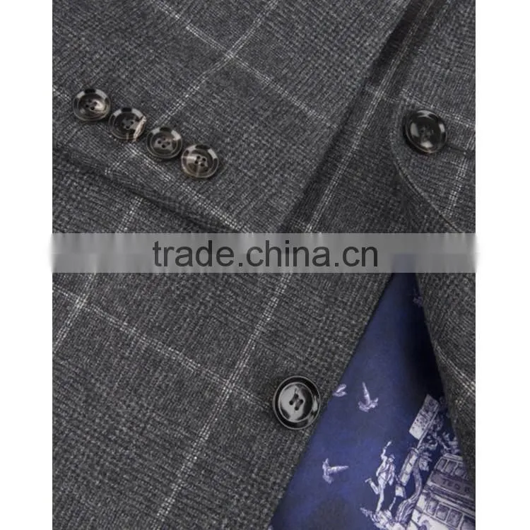 2017 Made In China Vintage Trendy Checked Suit Jacket Blazer Men Suit