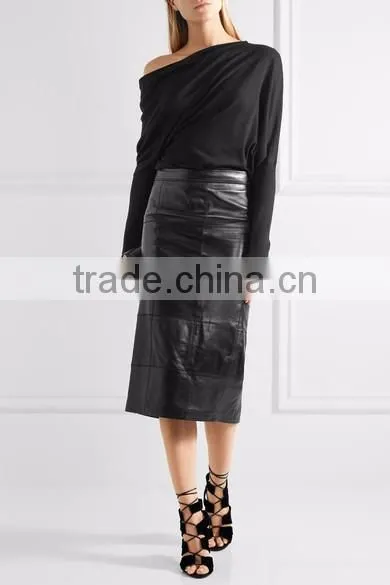 2017 New Design Girl One- shoulder Sweater Knitted Pullover