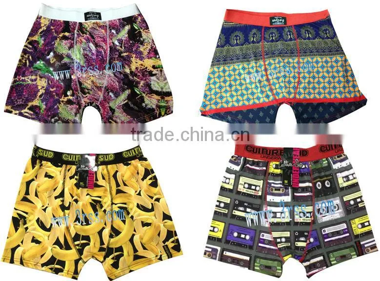 one piece young men good quality underwear booty shorts digital print