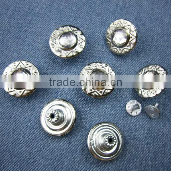 Custom shank button metal jeans button for clothing