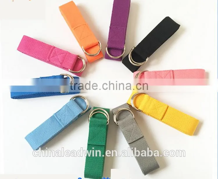Colorful fitness training strap 100%cotton stretch belt for yoga