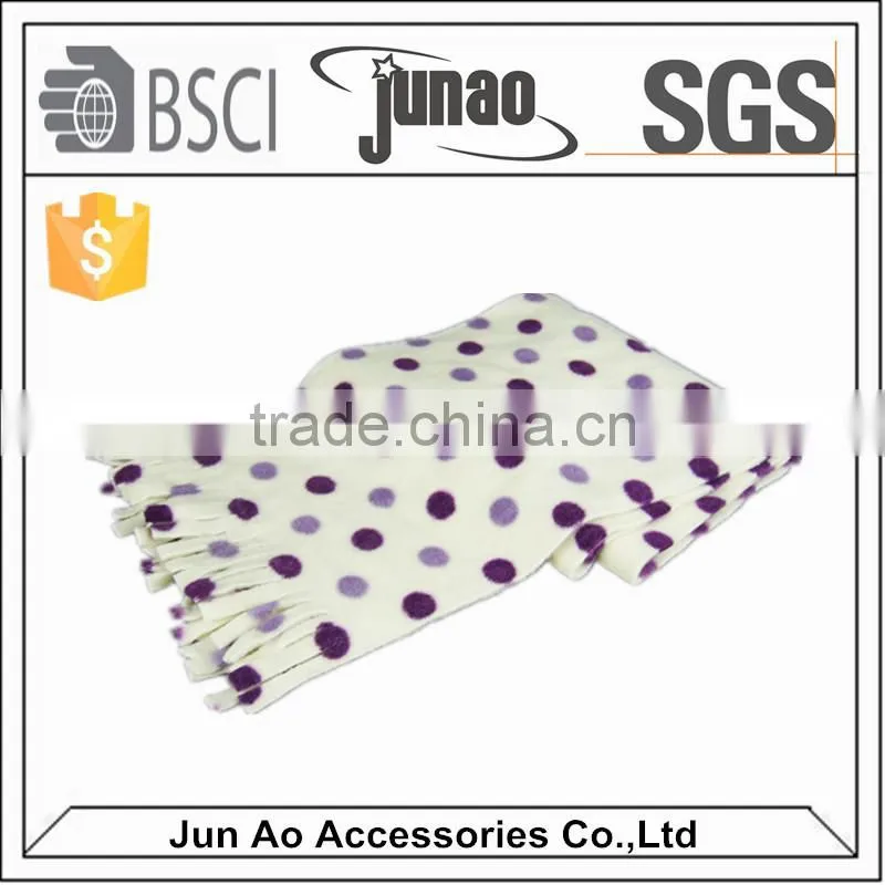 promotional gift scarf anti pilling brushed overlock polar fleece scarf