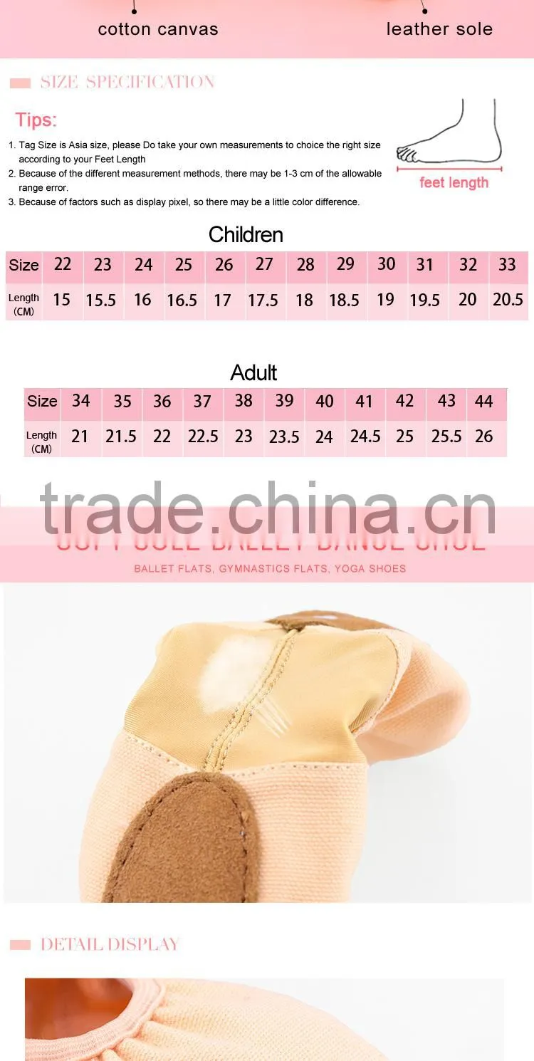 canvas soft sole dance shoes antislip leather Canvas Split Sole Ballet Shoes