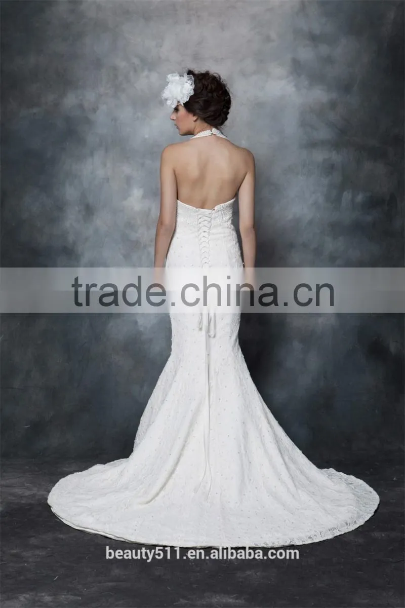 Gorgeous Mermaid Halter Neck LACE Wedding Dress GOWN AS29102