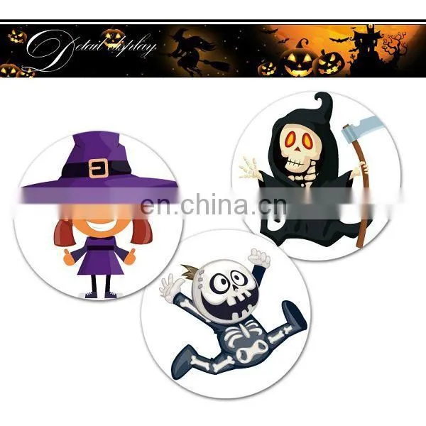 2017 new Halloween decotation wall sticker , House Spirit Pumpkin Lamp Display Window Decoration Sticker